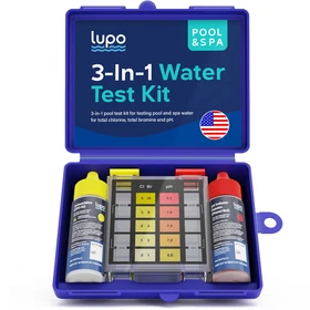 Lupo 3-In-1 Pool Test Kit | Pool Testing Kit for Residential Swimming Pools & Sp