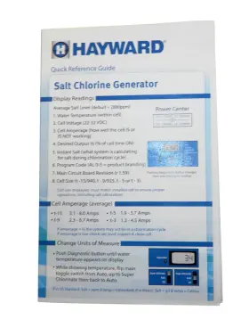 092575-REV-B HAYWARD Salt Cl Generator Owners Manual 092575-REV-B HAYWARD Salt Cl Generator Owners Manual
