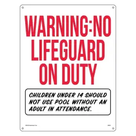 40323 POOLMASTER Warning Lifeguard Pool Sign Swimming