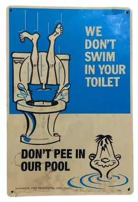 41334 POOLMASTER Donftt Swim Toilet Sign Pools