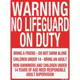 41388 POOLMASTER Sign Swimming Pools Warn Lifegaurd