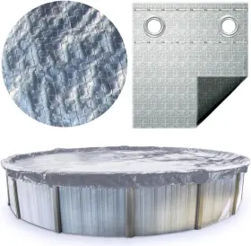723815352453 SWIMLINE King Round Winter Pool Cover Silv