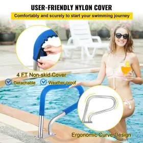 BXGYCFS3W32X23YC1V0 VEVOR Pool Handrail Railing Steel Cap #3